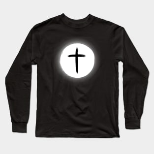 Christian Cross Solar Eclipse - White Edition Long Sleeve T-Shirt